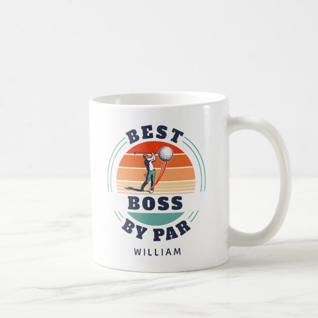 Bästa Chef per Anpassningsbar Retro Golf Employer Kaffemugg (Höger)