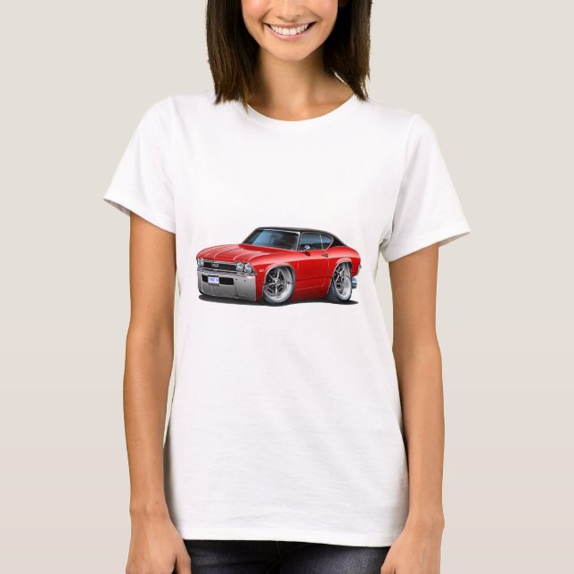 Bästa Chevelle röd svart 1968 T Shirt (Framsida)