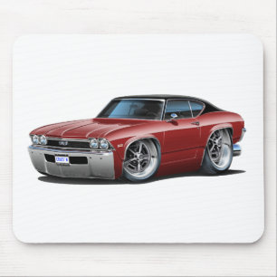 Bästa Chevelle Rödbrun-Svart 1968 Musmatta