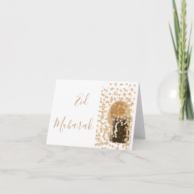 bästa chic gyllene eleganta glada eid Mubarak Kort (Framsida)