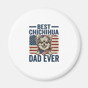 Bästa Chihuahua Pappa Någonsin Patriotisk Hund T-S Magnet