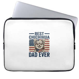 Bästa Chihuahua Pappa Någonsin Patriotisk Hund Trö Laptop Fodral