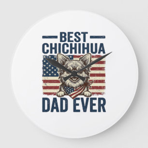Bästa Chihuahua Pappa Någonsin Patriotisk Hund Trö Stor Klocka