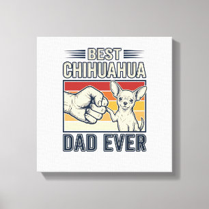 Bästa Chihuahua Pappa Någonsin Vintage Hund Tröja Canvastryck
