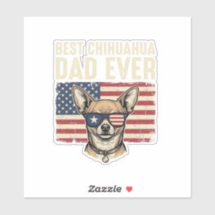 Bästa Chihuahua Pappa Någonsin Vintage Patriotisk  Klistermärken