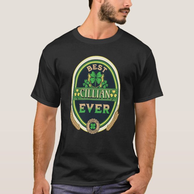 Bästa Cillian All Personal Namn Irish Retro Beer L T Shirt (Framsida)