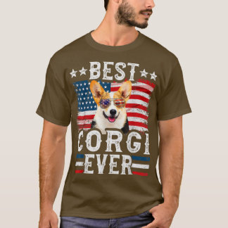 Bästa Corgi någonsin amerikansk Flagga 4 juli T Shirt