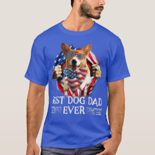 Bästa Corgi Pappa någonsin amerikansk Flagga 4:e j T Shirt