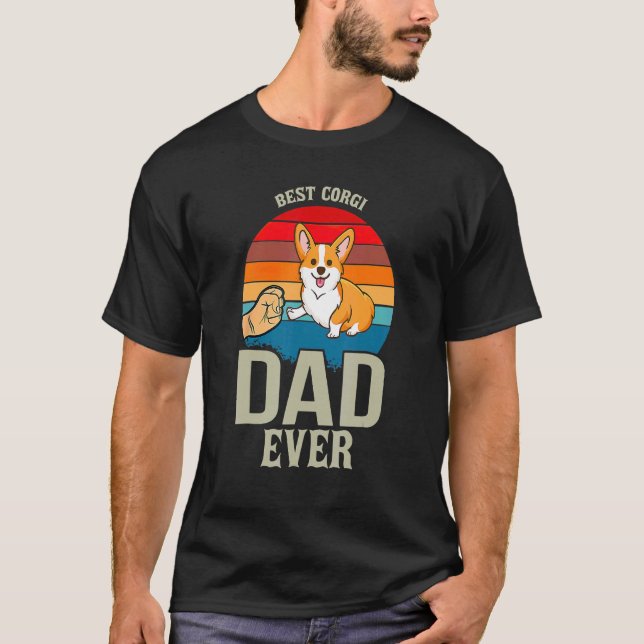 Bästa Corgi Pappa någonsin Fathe Day Hundägare T Shirt (Framsida)