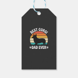 Bästa Corgi Pappa Någonsin Retro Hund Presentetikett