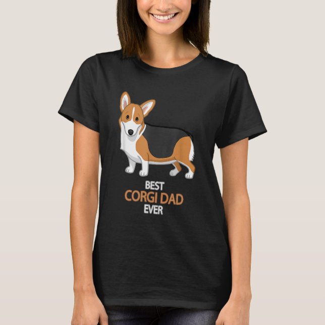 Bästa Corgi Pappa T Shirt (Framsida)