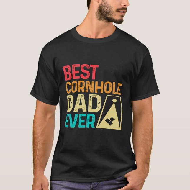 Bästa Cornhole Pappa någonsin T Shirt (Framsida)
