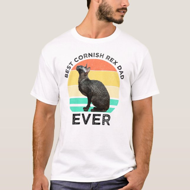 Bästa Cornish Rex Pappa Någonsin T Shirt (Framsida)