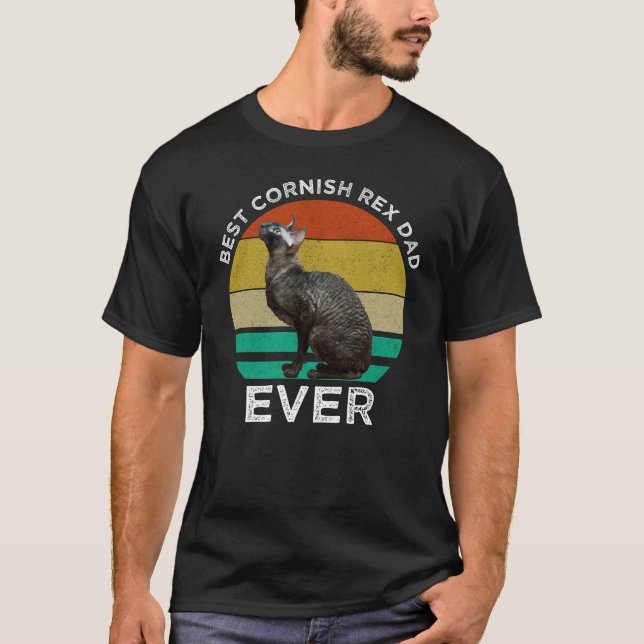 Bästa Cornish Rex Pappa Någonsin T Shirt (Framsida)