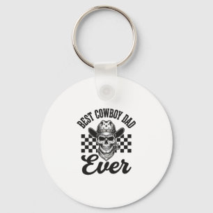 Bästa Cowboy Pappa Skalle Västra Tröja Design_1 Nyckelring