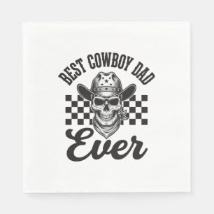 Bästa Cowboy Pappa Skalle Västra Tröja Design_1 Pappersservett