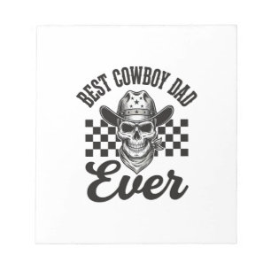 Bästa Cowboy Pappa Skalle Western Tröja Design_1 Anteckningsblock