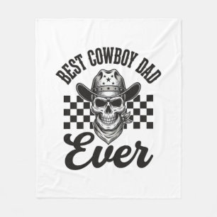 Bästa Cowboy Pappa Skalle Western Tröja Design_1 Fleecefilt