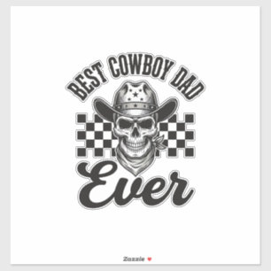 Bästa Cowboy Pappa Skalle Western Tröja Design_1 Klistermärken