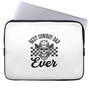 Bästa Cowboy Pappa Skalle Western Tröja Design_1 Laptop Fodral
