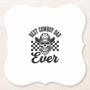 Bästa Cowboy Pappa Skalle Western Tröja Design_1 Underlägg Papper