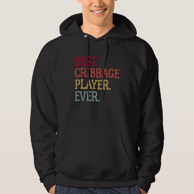 Bästa Cribbage-spelare någonsin Vintage Cribbage-b Hoodie (Framsida)