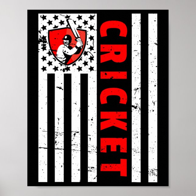 Bästa cricketdesign för män kvinnor barn sportlag poster (Framsidan)