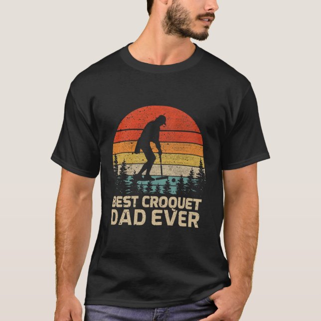 Bästa Croquet Pappa någonsin Fars dag T Shirt (Framsida)