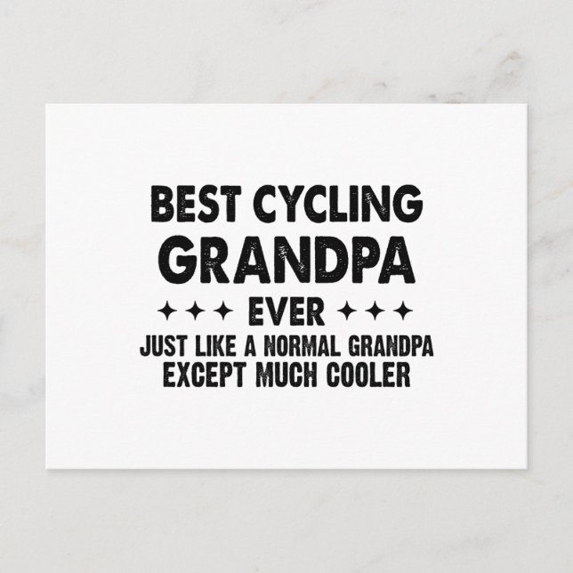 Bästa Cycling Grandpa All Fars dag Grandfather Vykort (Framsida)