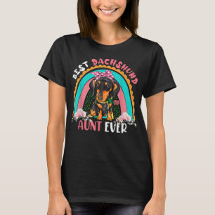 Bästa Dachshund Moster någonsin Cute Rainbow Flowe T Shirt