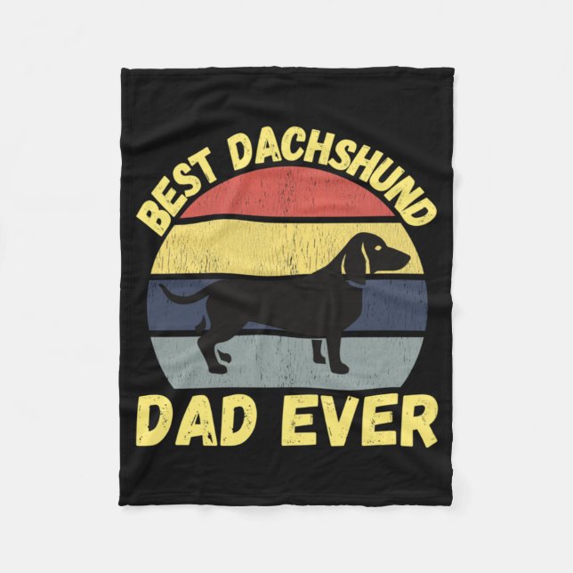 Bästa dachshund pappa någonsin citera roligt fleecefilt (Framsidan)