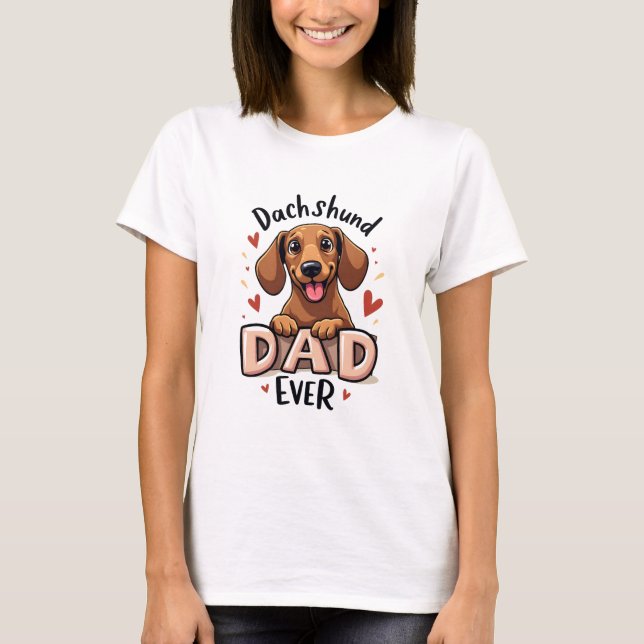 Bästa Dachshund Pappa Någonsin T Shirt (Framsida)