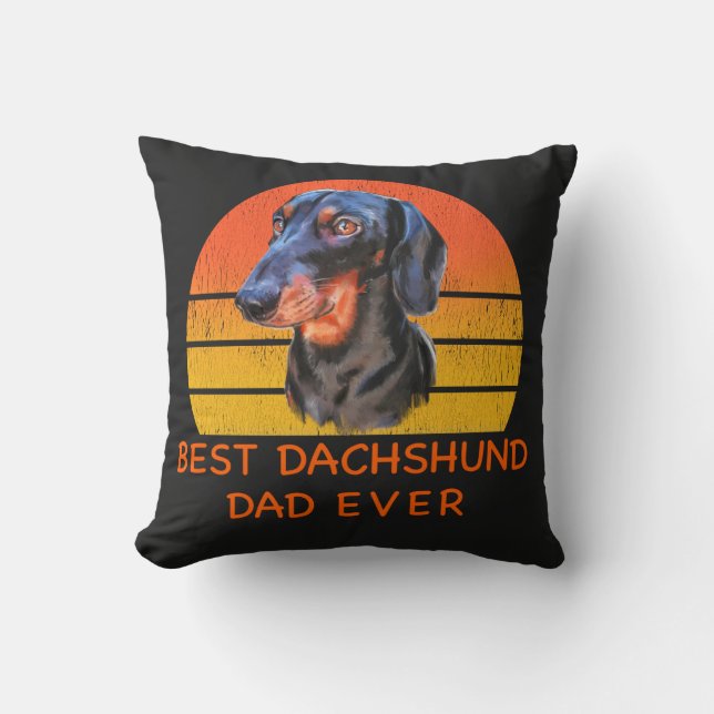Bästa dachshund pappa någonsin T-Shirt Kudde (Framsida)