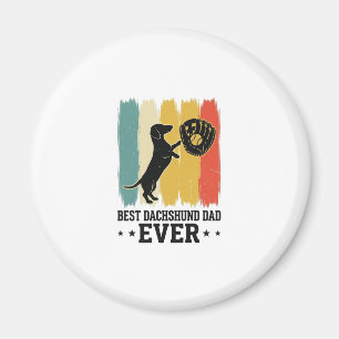 Bästa Dachshund Pappa Någonsin Vintage Baseball Hu Magnet