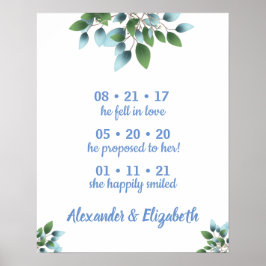 Bästa dag bröllopsdatum Ja skylt Eukalyptus Grönsk