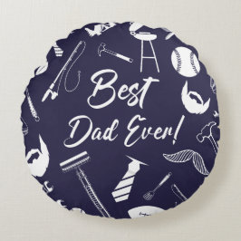 Bästa dag någonsin för marinblått rund kudde