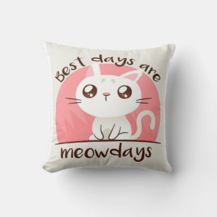 Bästa dagar är dagar, Cute Kitten Lover Gift Kudde