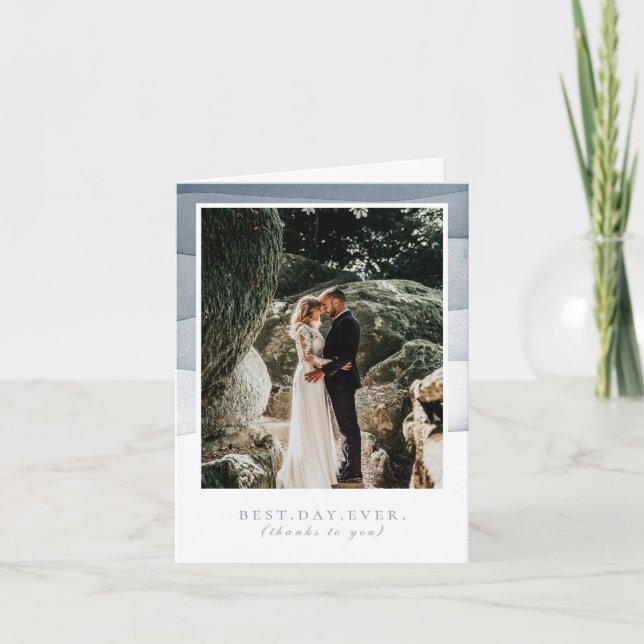 Bästa dagen någonsin avfärgat foto med blå vattenf tack kort (Framsida)