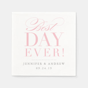 Bästa dagen någonsin Bröllop Napkin-Rosa Pappersservett