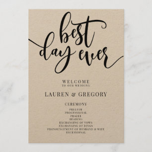 Bästa dagen någonsin, Bröllopsprogram Fläkt Program