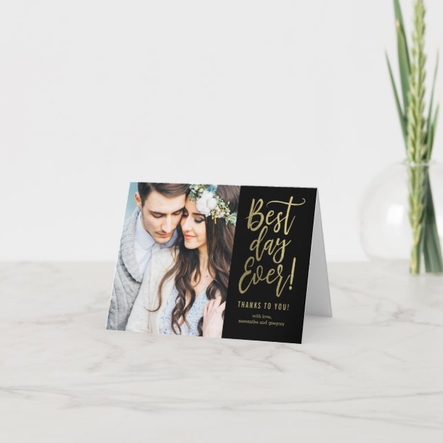 Bästa dagen någonsin, EDITABLE FÄRG-tackkort Tack Kort (Framsida)