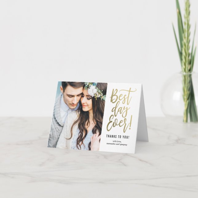 Bästa dagen någonsin, EDITABLE FÄRG-tackkort Tack Kort (Framsida)