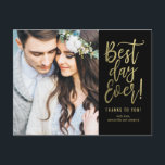 Bästa dagen någonsin EDITABLE FÄRG-vykort för Tack Vykort<br><div class="desc">Att skicka ut tackkort är en säck med den här chicen och tack för snyggten. Besök vår designutställning på WWW.BERRYBERRYSWEET.COM</div>