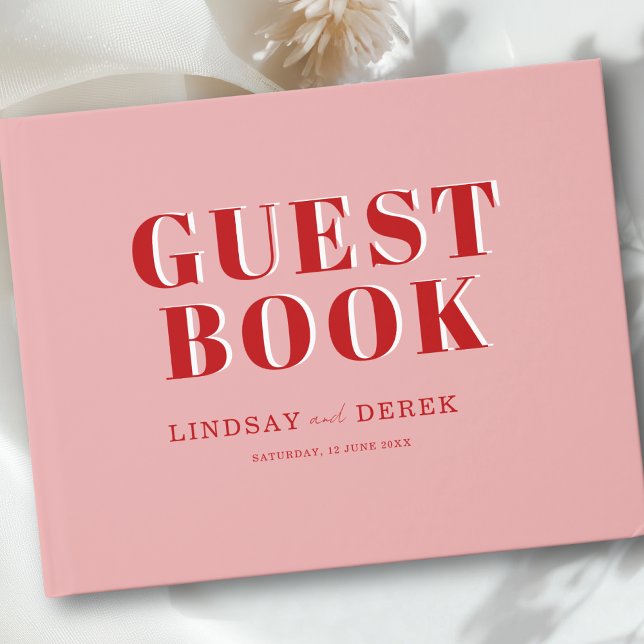 Bästa dagen någonsin! Fetstil Bröllop  Gästböcker (Best Day Ever! Bold Font Wedding Guest Book)