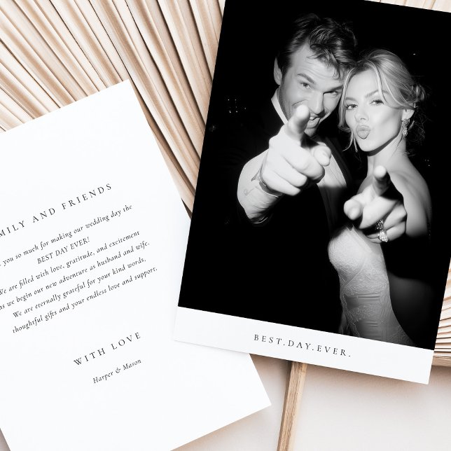 "Bästa dagen någonsin" Foton Bröllop tackkort Inbjudningar (Skapare uppladdad)