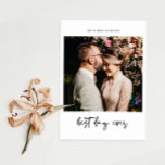 Bästa dagen någonsin, fotopatentkort i Bröllop Tack Kort<br><div class="desc">Minimalistiskt och elegant bröllop tack för att du har ett kort med skript typografi. Text och meddelanden kan redigeras på baksidan av kortet. Om du vill göra en mer avancerad anpassning av den här designen, t.ex. ändra layout, teckensnitt eller storlek text, klickar du på knappen "CUSTOMIZE" ovan. Kontakta mig om...</div>