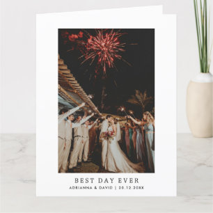 Bästa dagen någonsin   Gift par Photo   tacksam Tack Kort
