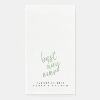 Bästa dagen någonsin, Grönt Bröllop Hand Towel Pappersservett