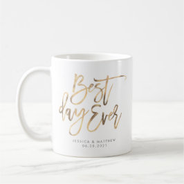 Bästa dagen någonsin Guld Calligraphy Kaffemugg