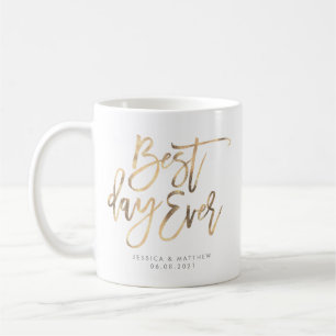 Bästa dagen någonsin Guld Calligraphy Kaffemugg